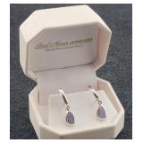 14K White Gold & Fire Opal Signed Earrings -2.2gtw