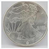 One Troy Oz .999 Fine Silver Round Walking Liberty
