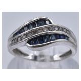 10K Gold Baguette & Round Diamonds Ring 2.95 Grams