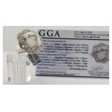 Sterling, White Golden Quartz, & Sapphire Ring