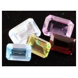 (5) Gemstones .728gtw - Amethyst, Blue Topaz, ...