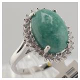 Dianne Sterling, Dyed Green Beryl & Sapphire Ring