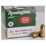 100rd 45 ACP RN Remington Ammo