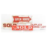 (4) Vtg Signs - Open House, SOLD, Sold at ...