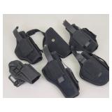 (6) Assorted Black Firearm Holsters - Blackhawk,