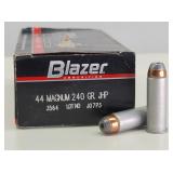 50rd 44 Mag JHP Aluminum Case Blazer Ammo