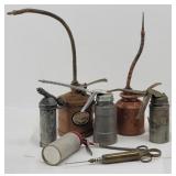 (7) Oil Cans w/ Carrying Tote