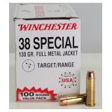 100rd 38 Spl FMJ Winchester Ammo