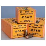 150rd 40 S&W FMJ-FN HSM Police Ammo