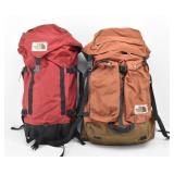 (2) North Face Hiking Backpacks Brown Tag
