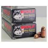 100rd 9x18mm Makarov FMJ Wolf Ammo