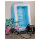 Outdoor Fun: Inflatable Kids Pool, Camp Stool...