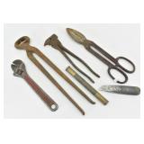 Tin Snips, Nail Puller, Vintage Fencing Pliers..