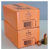 100rd 9mm Plated-RN HSM Remanufactured Ammo