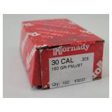 30ct Hornady 30cal/.308 150gr FMJ-BT Bullets