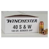 50rd 40 S&W Bonded JHP Winchester Ammo