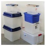 (7) Storage Totes w/ Lids Various Sizes