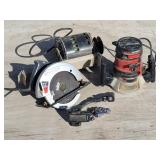 Power Tools: Skilsaw 7 1/4", Craftsman Router...