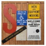Collection of Signs: Handicap, Men Working...