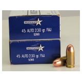 100rd 45 ACP FMJ Independence Ammo