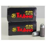100rd 45 ACP FMJ Steel Case Tul Ammo