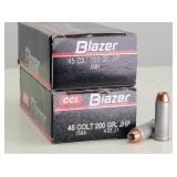 100rd 45 Colt JHP Blazer Aluminum Case Ammo
