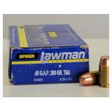 50rd 45 G.A.P. TMJ Speer Ammo