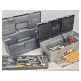 (2) Tool Boxes w/ Tools: Wood turning Chisels...