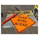 Oversize Load, Road Work Ahead, Signs & Orange ...