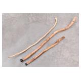 (3) Rustic Walking Sticks / Canes