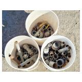 (3) Buckets w/ Galvanized Pipe Fittings