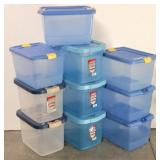(10) Plastic Totes w/ Lids 19 QT