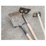 (2) Hoes & Square Point Shovel