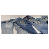 (3) Pairs Bling Jeans 2-Bell Bottom...