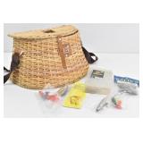 Wicker Fishing Creel w/ Tackle
