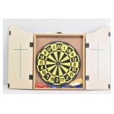 Vintage Lion's Crest Wall Dart Board Cabinet