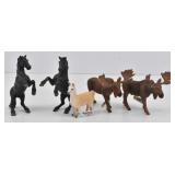 (5) Sleich Figurines: Horses, Moose & Llama