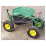 Garden Cart Rolling Work Seat - Towable