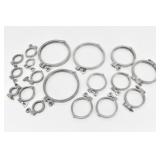 Assorted Tri-Clamp (or Tri-Clover) Sanitary Clamps