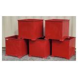 (5) Red Steel Planter Boxes 25'
