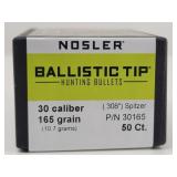 50ct .30/.308 Spitzer 165gr Nosler Bullets