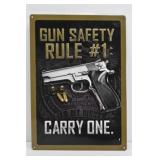 Gin Safety  Rule #1 - 'Carry One' Metal Sign