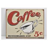 Metal Sign 'Coffee 5 Cents'  16' X 12.5'