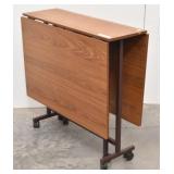 MCM Rolling Trolley Table, Drop Leaf Folding
