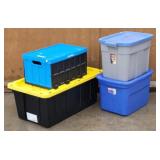 38gal HDX Tough Tote, 18 Gal  Rubbermaid & 73qt