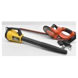 Electric Blower & 18V Hedge Trimmers...