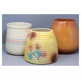 (3) Vtg Cookie Jar Bases - Utensil Holders / Vases