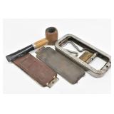 Rolls Razor & Shaving Kit & Wood Pipe