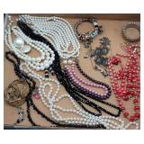 (21pc) Beads & Rhinestones: Necklaces, ...
