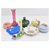 Estate Trinket Boxes, Vases & Candle Holder...